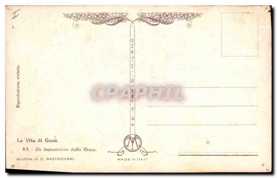 CPA Fantaisie Illustrateur Mastroianni La Vita di Gesu — Verso