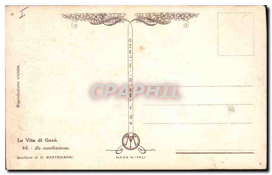 CPA Fantaisie Illustrateur Mastroianni La Vita di Gesu  — Verso