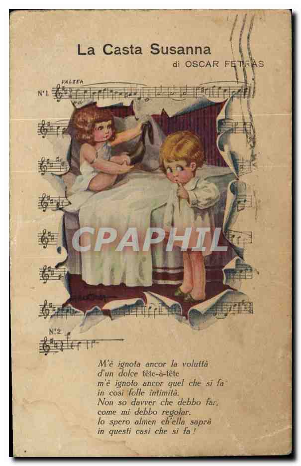 CPA Fantaisie Illustrateur La Casta Susanna di Oscar Fetras Enfants Bertiglia
