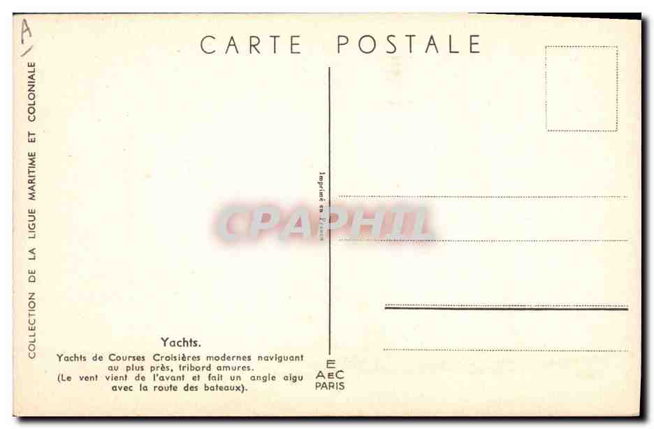 CPA Fantaisie Illustrateur Haffner Bateau Yachts de courses Croisieres  — Verso