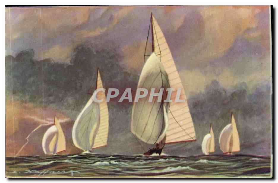 CPA Fantaisie Illustrateur Haffner Bateau Vent arriere 