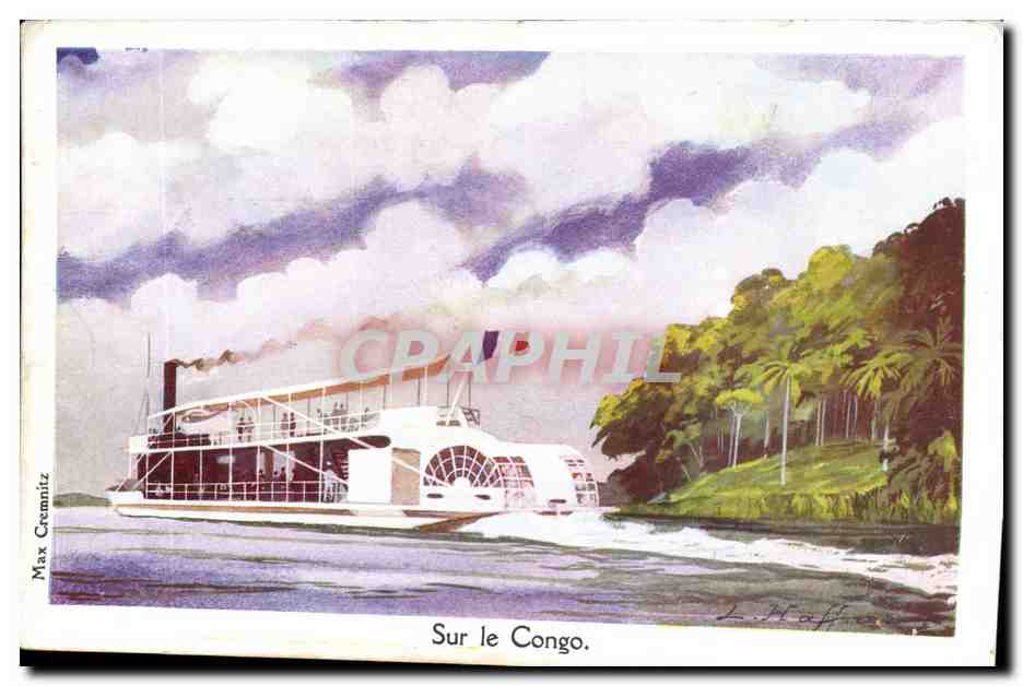CPA Fantaisie Illustrateur Haffner Bateau Sur le Congo 