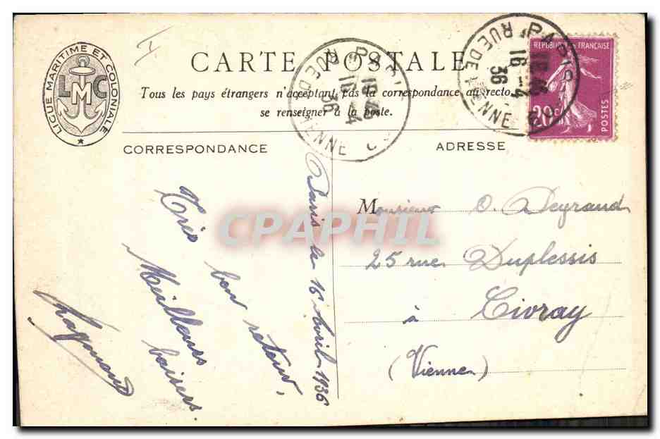 CPA Fantaisie Illustrateur Haffner Bateau de Guerre Cote d'Afrique Le passage de la barre en surf coat — Back