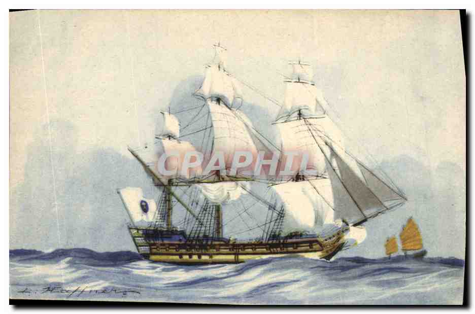 CPA Fantaisie Illustrateur Haffner Bateau Vaisseau de la Compagnie des Indes
