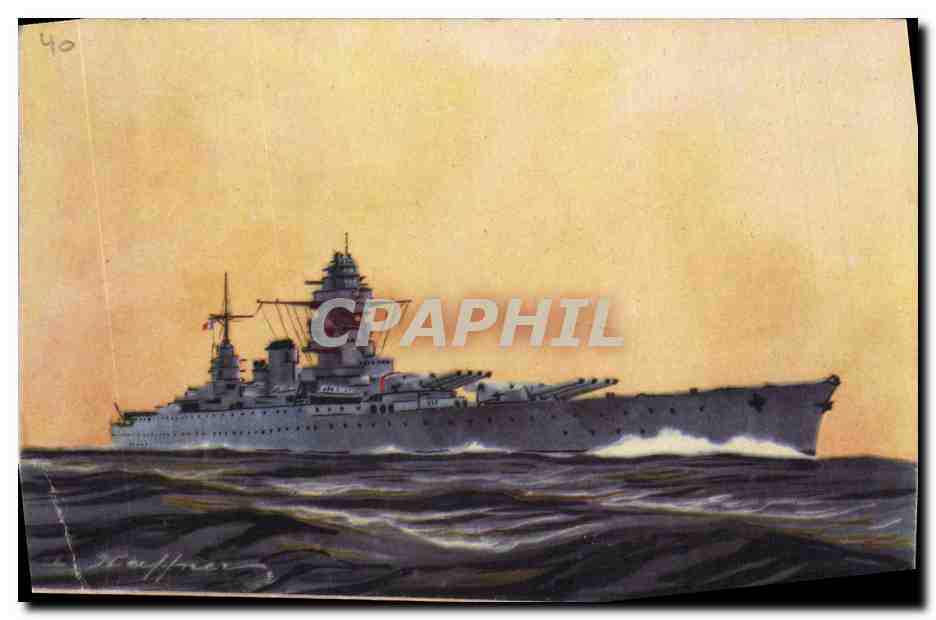CPA Fantaisie Illustrateur Haffner Bateau de Guerre Cuirasse Dunkerque
