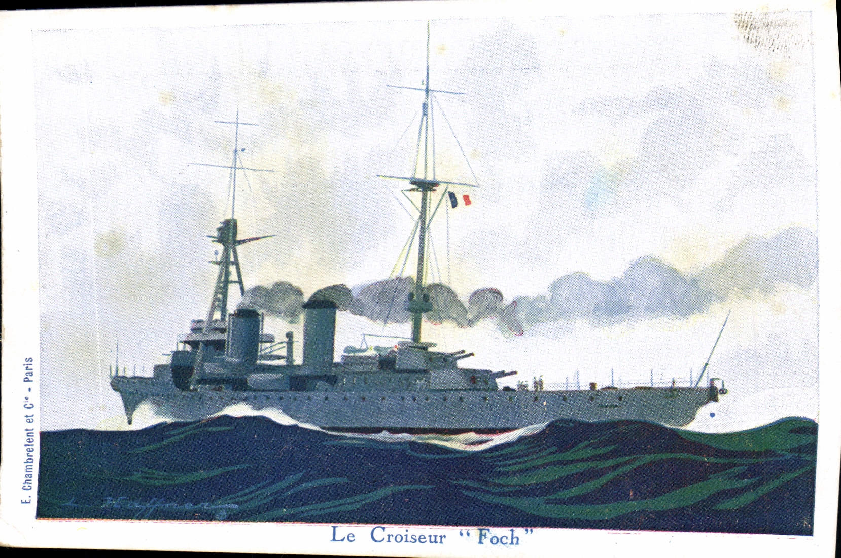 Le Croiseur "Foch" — illustration maritime — E. Chambrelent et C°, Paris