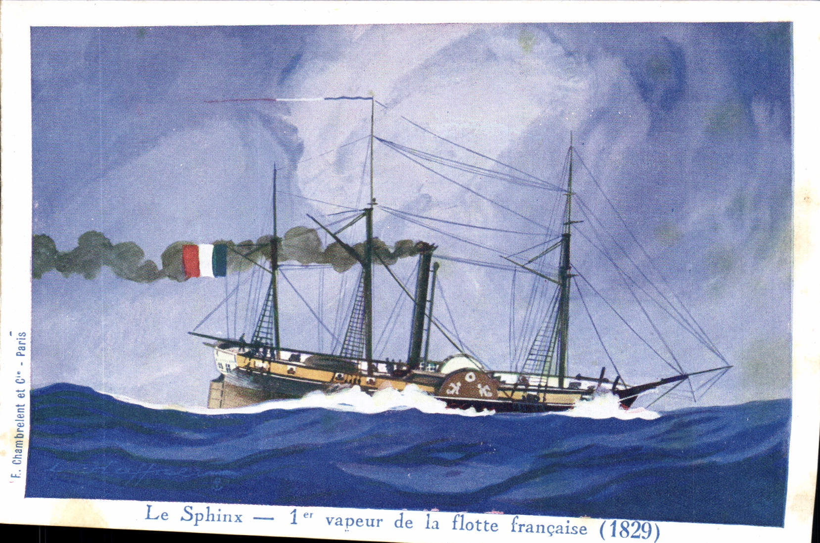 CPA Fantaisie Illustrateur Haffner Bateau Le Sphinx 1er vapeur de la flotte francaise 1829 