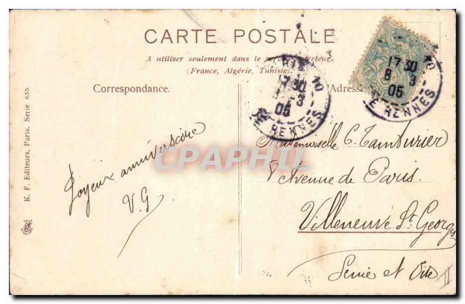 CPA Fantaisie Fleurs Chrysantheme — Rückseite