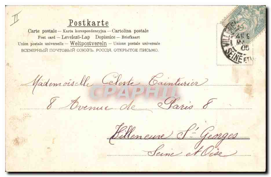 CPA Fantaisie Fleurs  — Verso