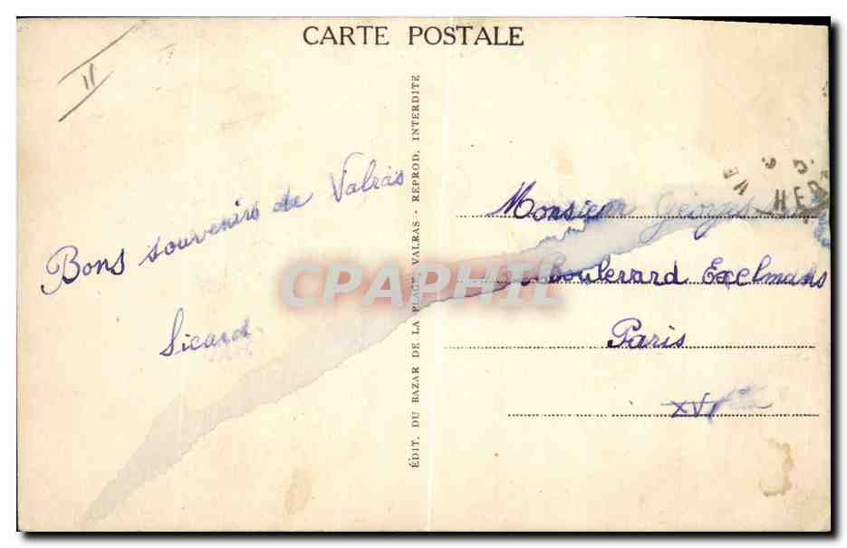 CPA Phare Valras Plage — Rückseite