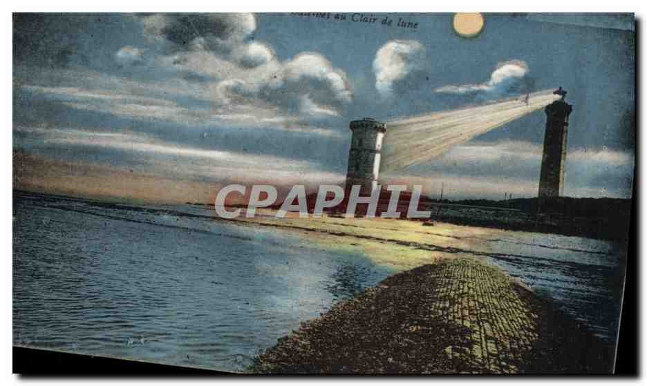 CPA Phare des baleines au clair de lune Ile de Re
