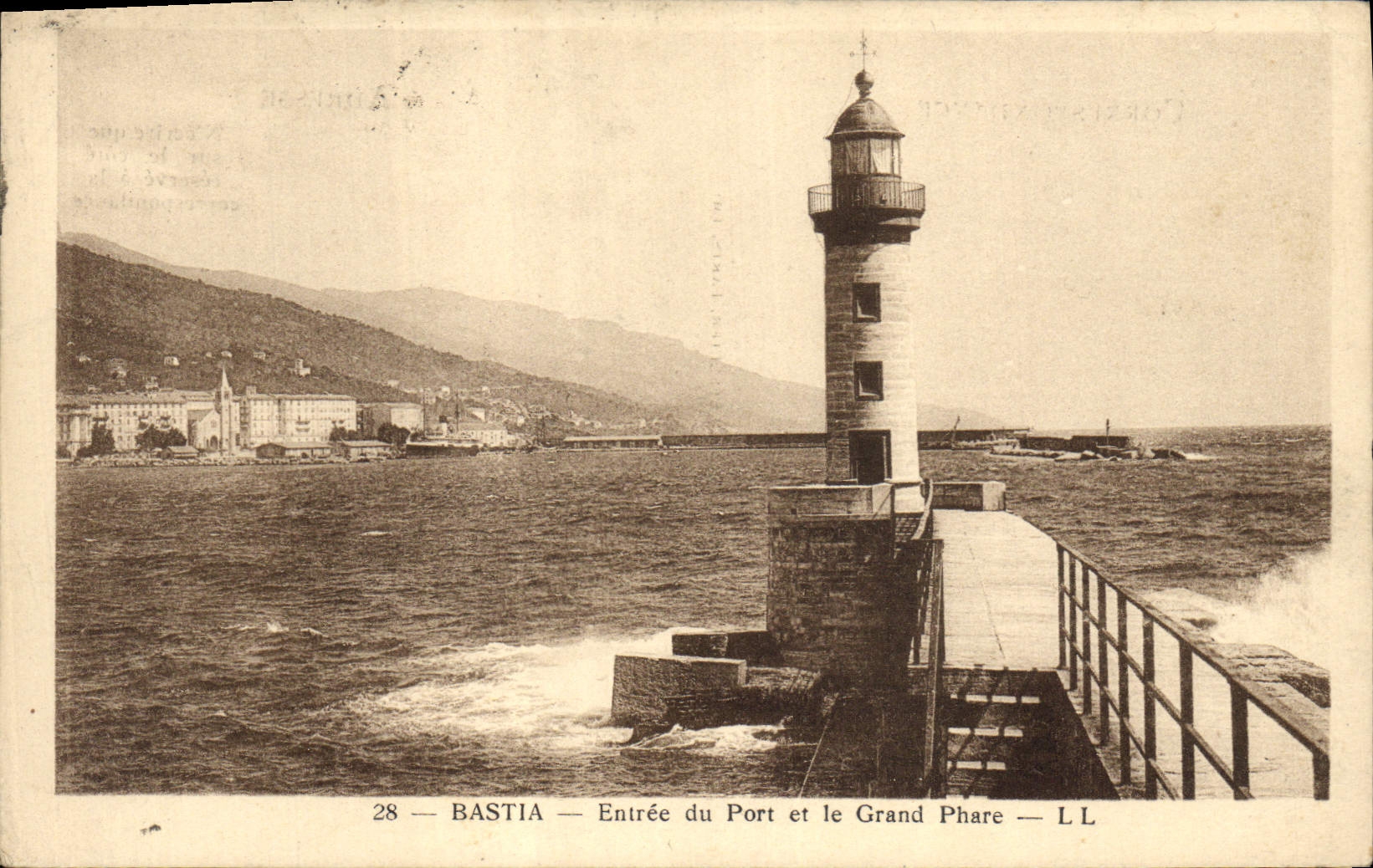 CPA Phare Bastia Entree du port et le grand phare Corsica