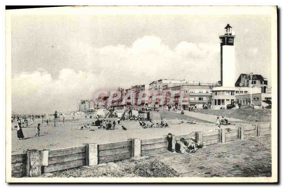 CPA Phare Blankenberge La digue et le phare