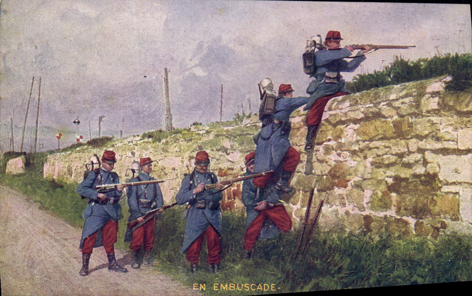 En embuscade — Soldats en action — Éditeur CPAPHIL, n° 471