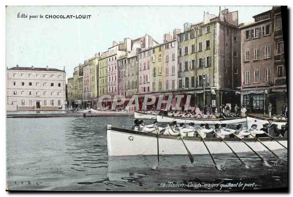 CPA Militaria Toulon Canots majors quittant le port Barque 