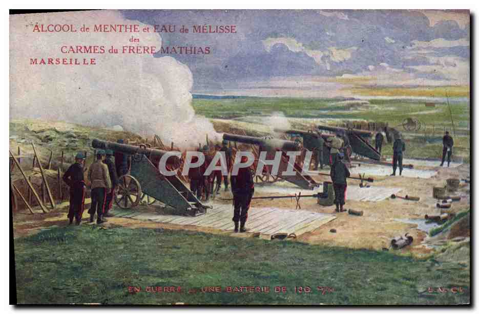 CPA Militaria Une batterie de 130 mm Frere Mathias 