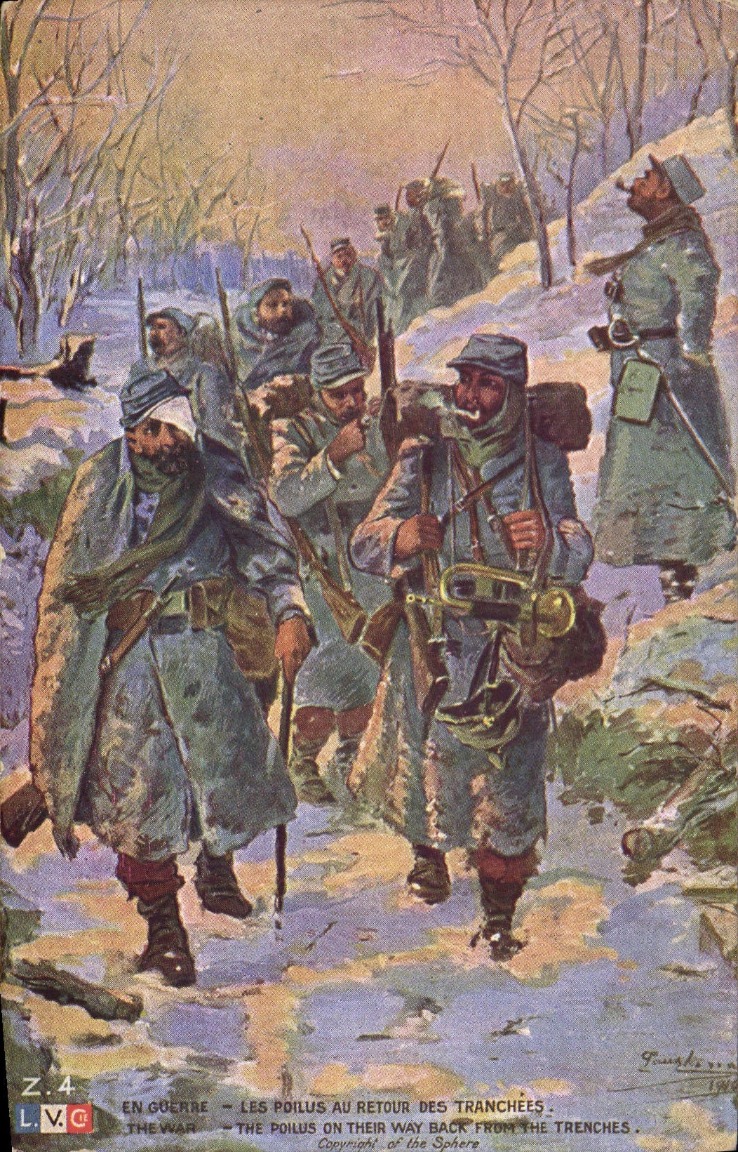 Soldats français en retour des tranchées — Les poilus au retour des tranchées — Édition de la Sphere, n° Z.4