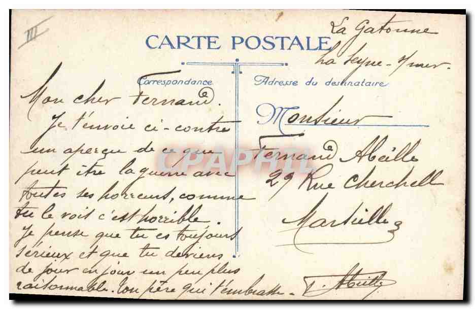 Bataille de la Marne — Germigny-l'Évêque — T. Sako — Rückseite
