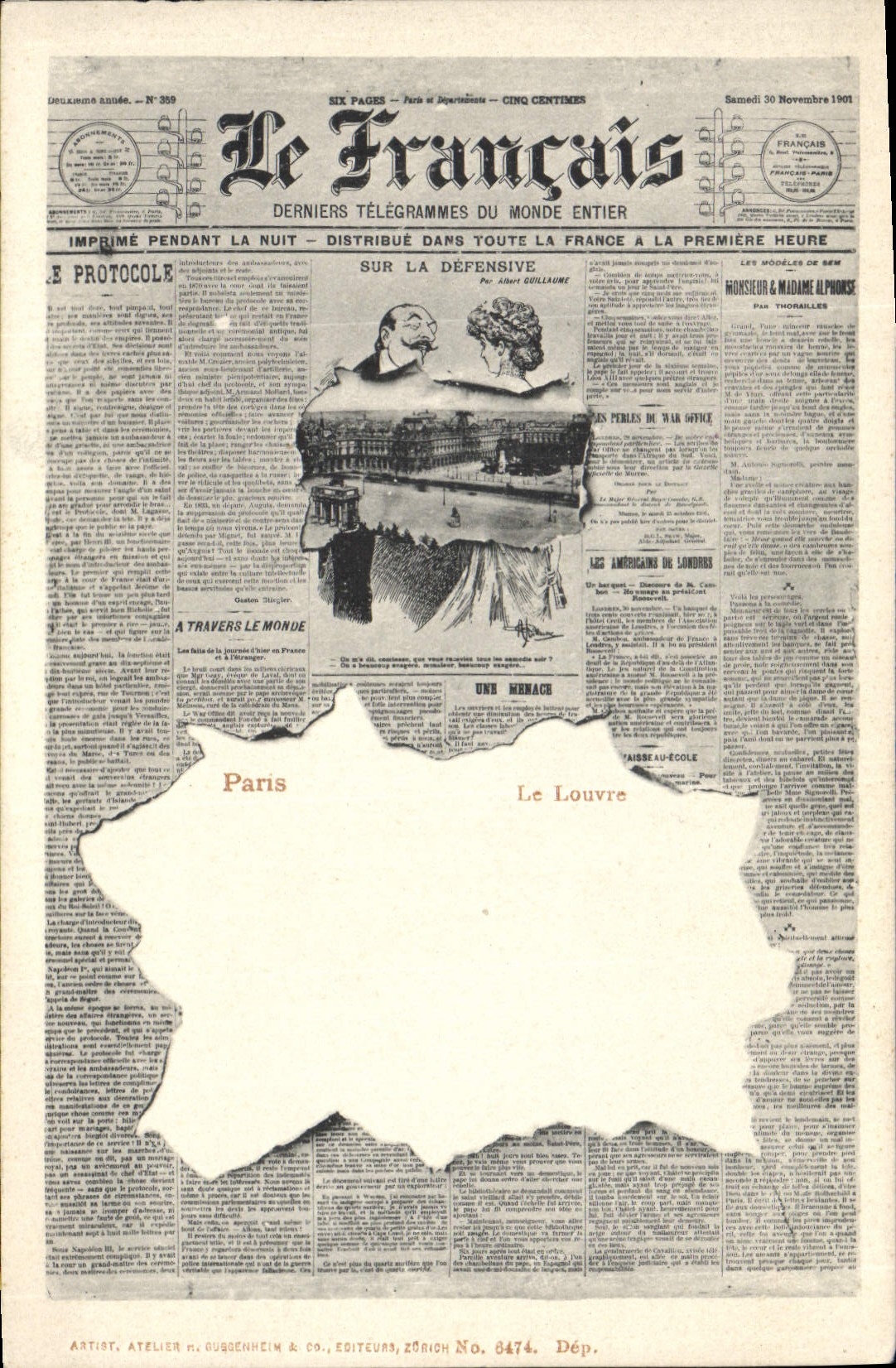 CPA Journaux Journal Le Francais Paris Louvre