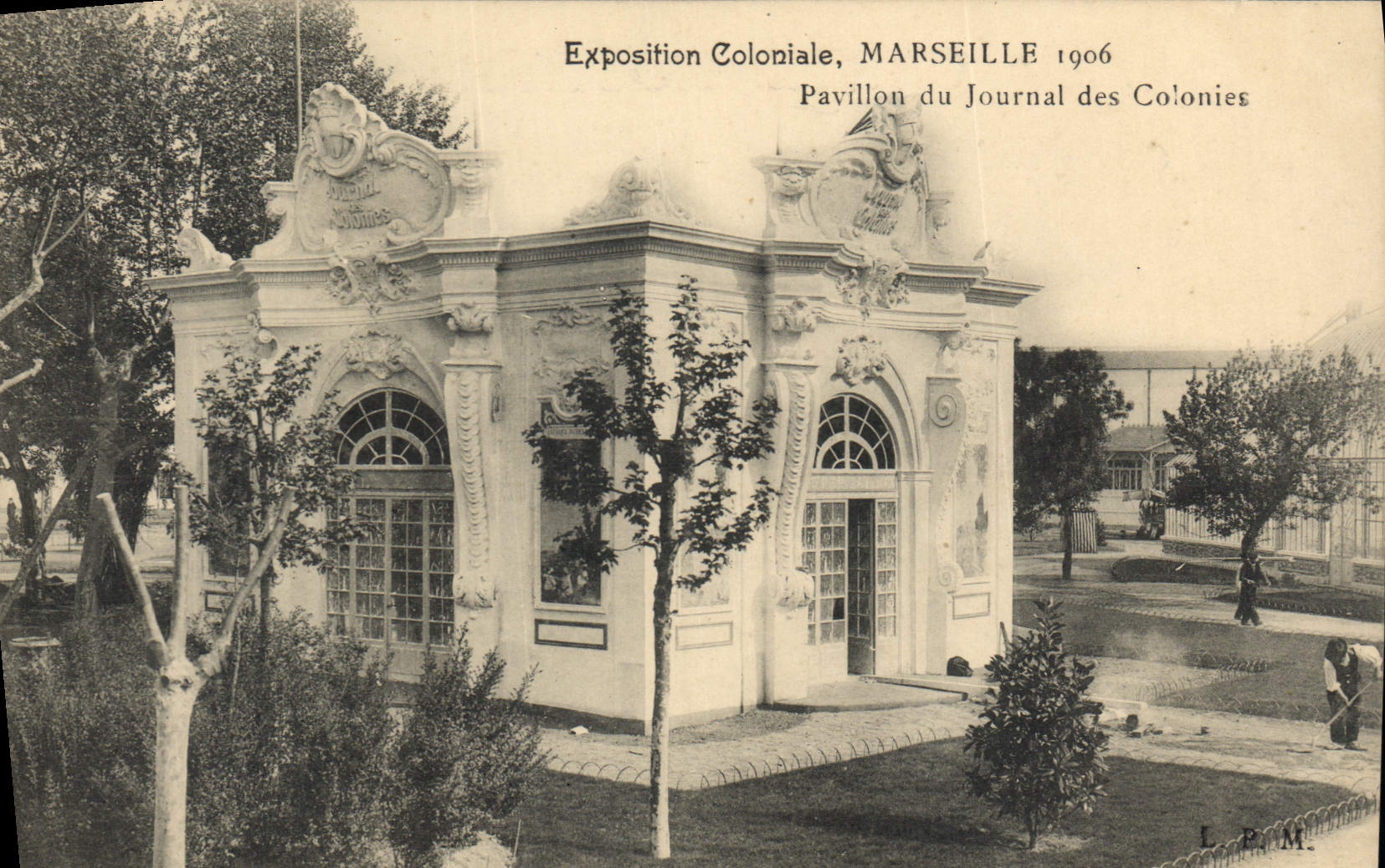 CPA Journaux Journal des Colonies Exposition coloniale Marseille 1906 Pavillon 