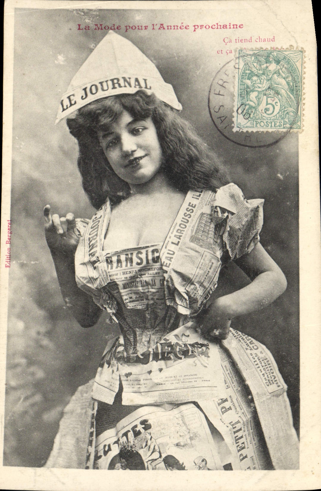 Femme en costume de journal — Édition Bergerat — n° de série non visible