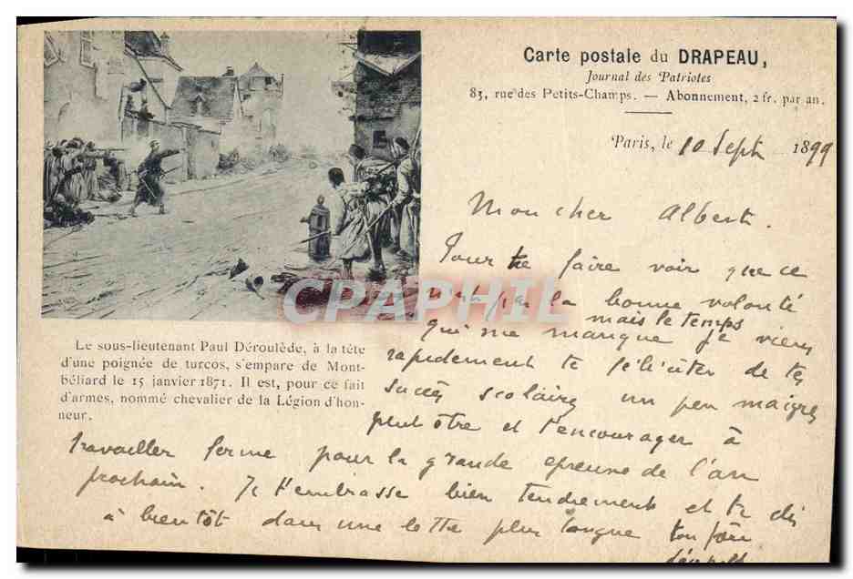 CPA Journaux Journal des Patriotes Sous lieutenant Deroulede s'empare de Montbeliard