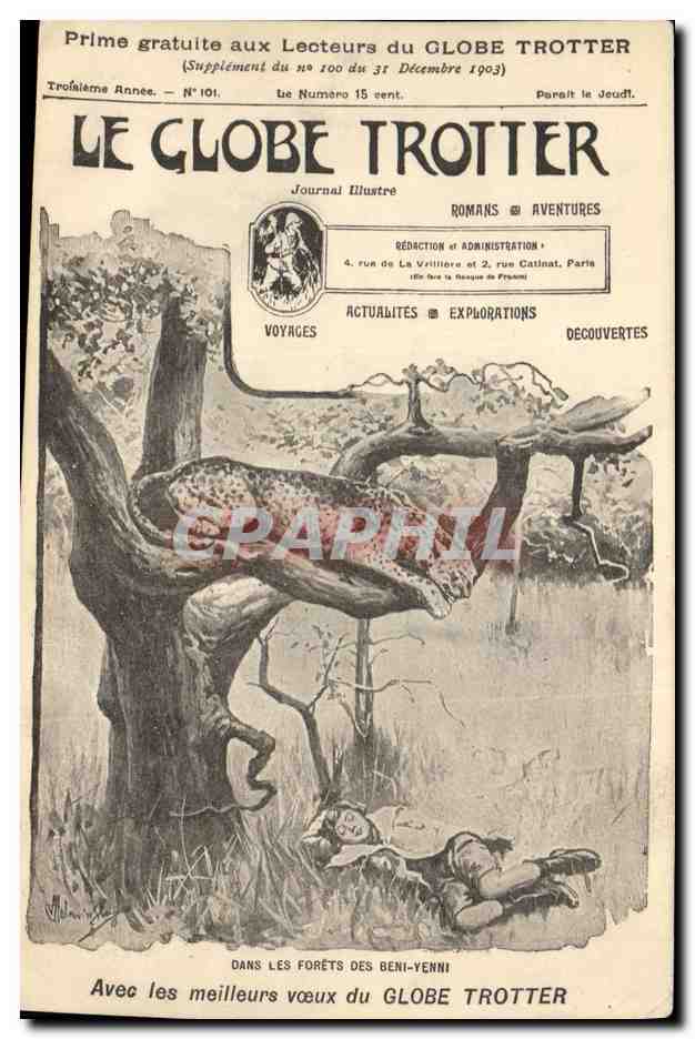 CPA Journaux Journal Le Globe Trotter Dans les forets de Beni Yenni Guepard