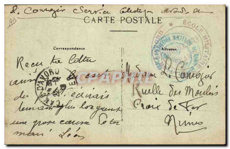 CPA Folklore Les chansons de Jean Rameau illustrees Les permissions Militaria — Verso