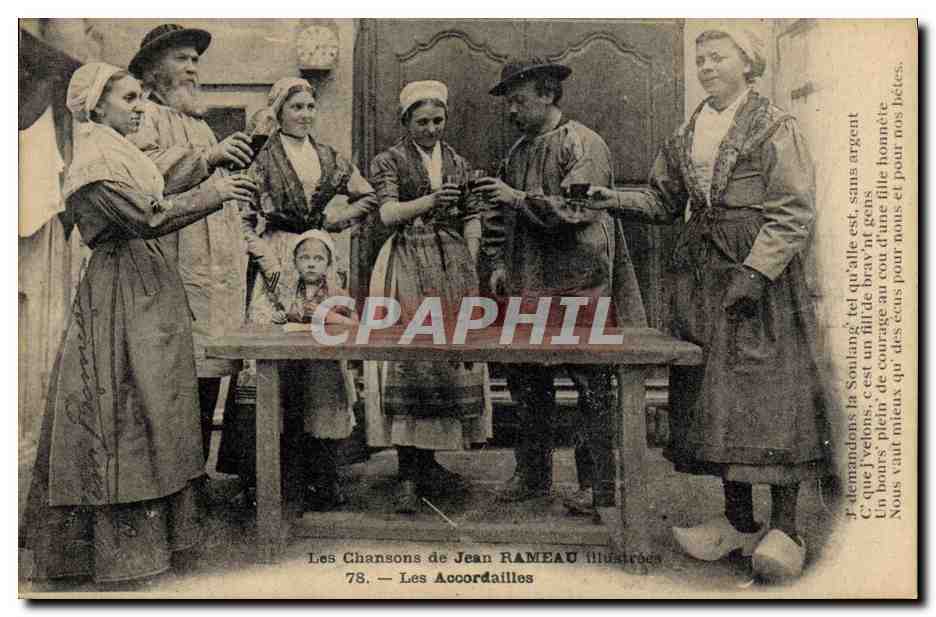 CPA Folklore Les chansons de Jean Rameau illustrees Les accordailles