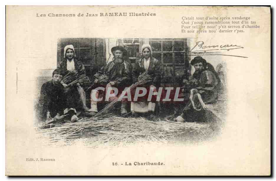 CPA Folklore Les chansons de Jean Rameau illustrees La Charibaude
