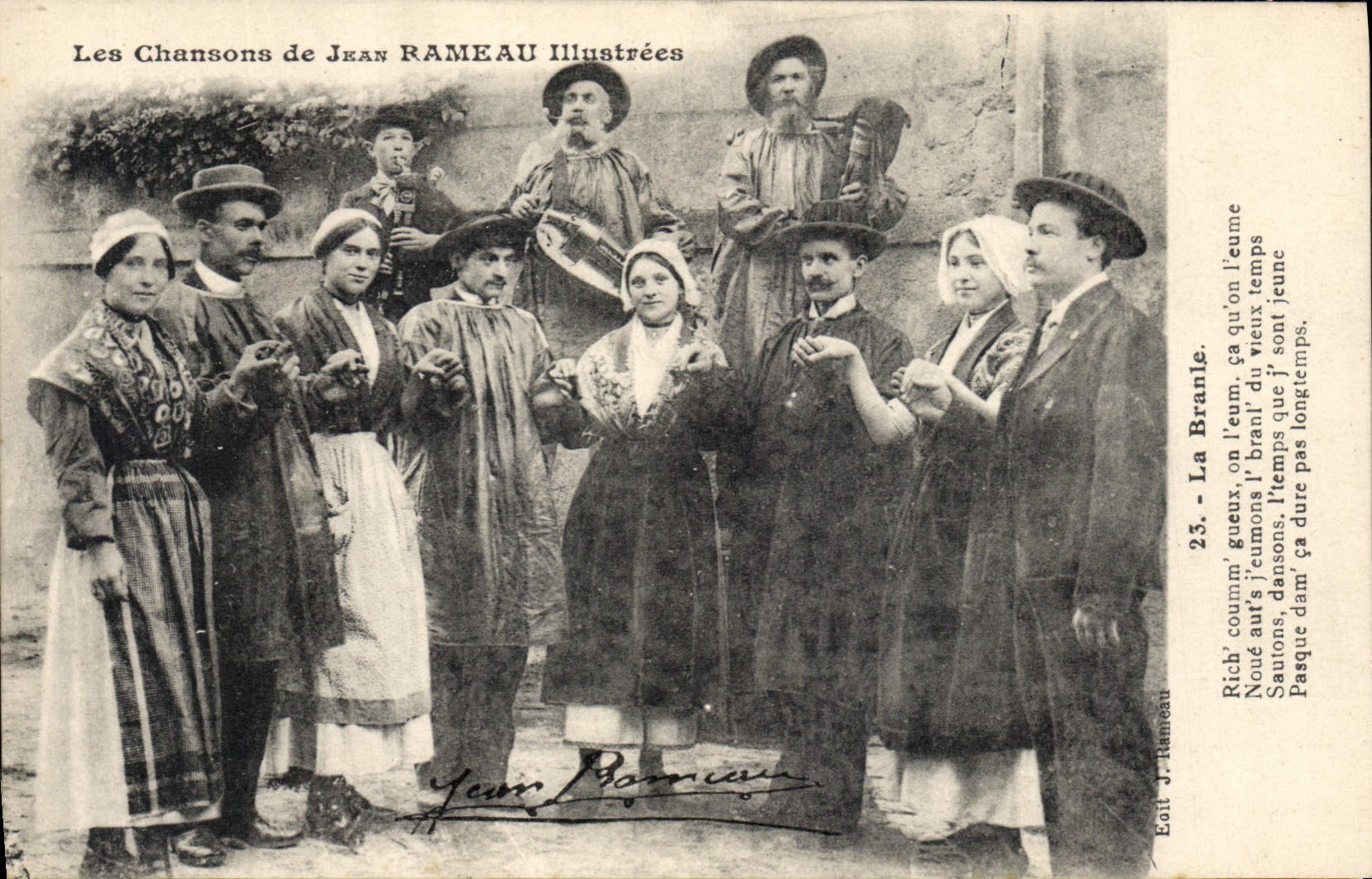 CPA Folklore Les chansons de Jean Rameau illustrees La Branle