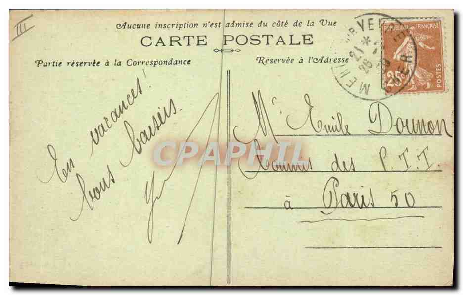 CPA Folklore Les chansons de Jean Rameau illustrees Le dessert — Verso