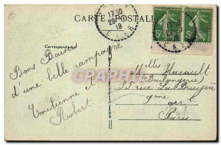 CPA Folklore Les chansons de Jean Rameau illustrees La mobilisation Gendarme Militaria — Verso