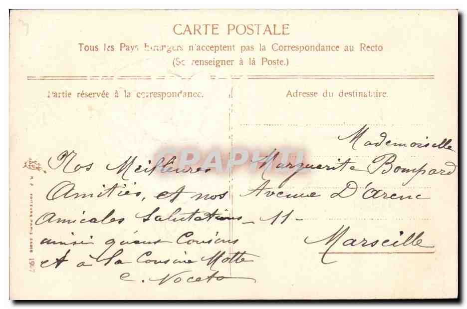CPA Fantaisie Fleurs  — Rückseite