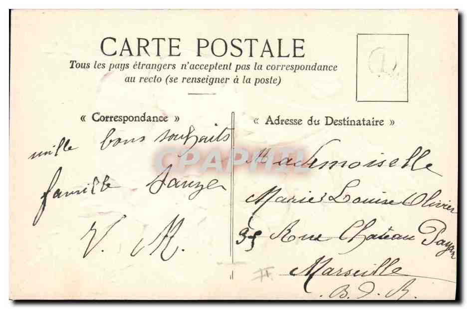 CPA Fantaisie Fleurs  — Rückseite