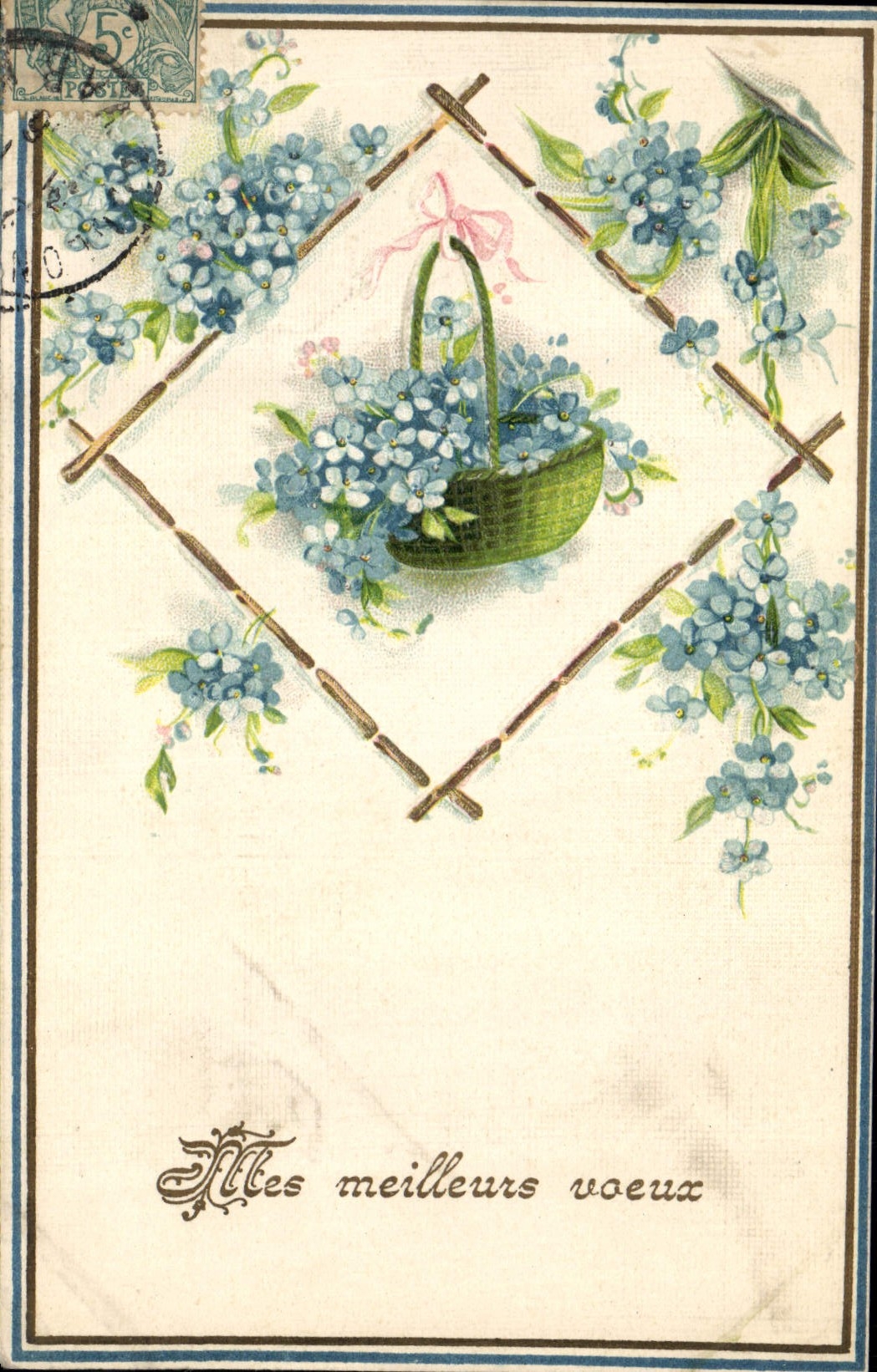 Bouquet de myosotis — panier — éditeur non visible