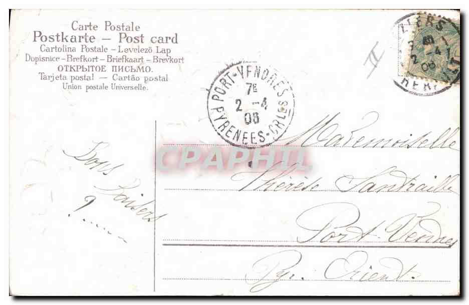Fleurs de violettes — Amitié — 1er Avril — éditeur non identifié — Rückseite