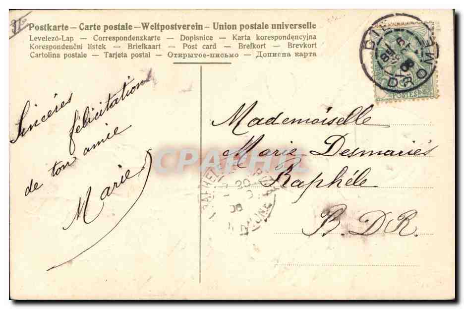 CPA Fantaisie Fleurs  — Verso