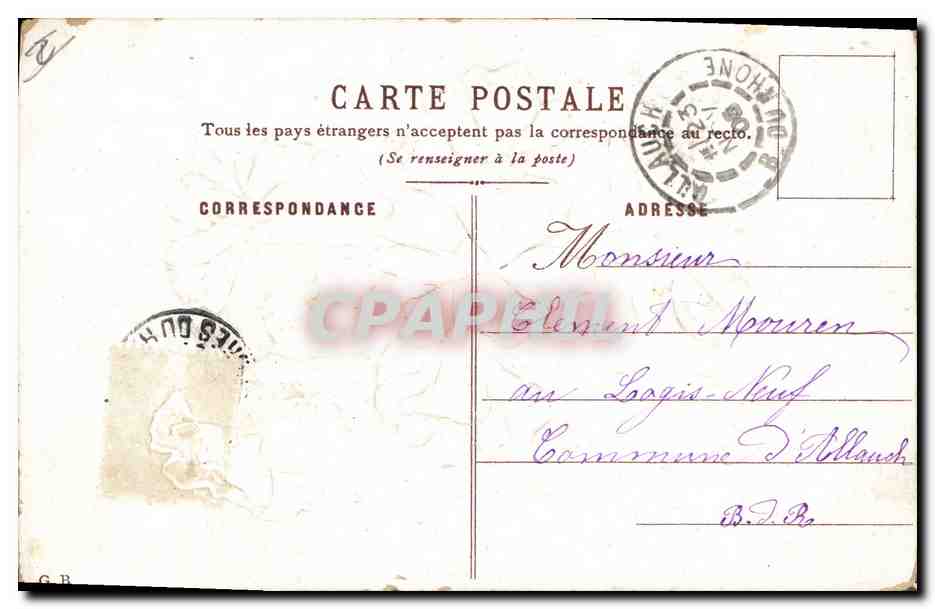 CPA Fantaisie Fleurs  — Rückseite