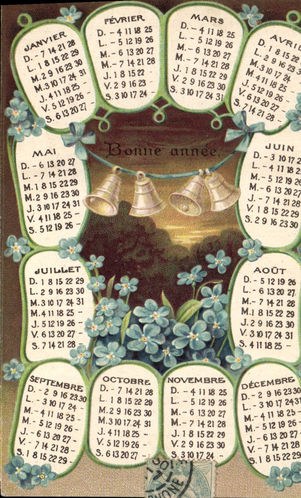 Calendrier annuel — Bonne année — éditeur non visible