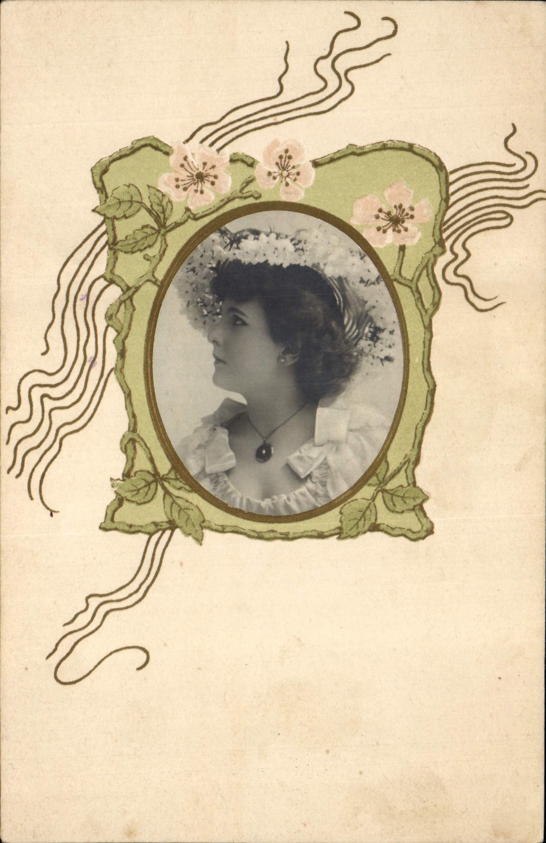 CPA Fantaisie Fleurs Femme