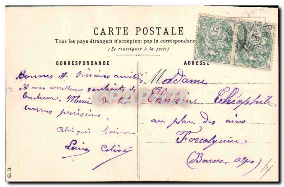 CPA Fantaisie Fleurs  — Rückseite