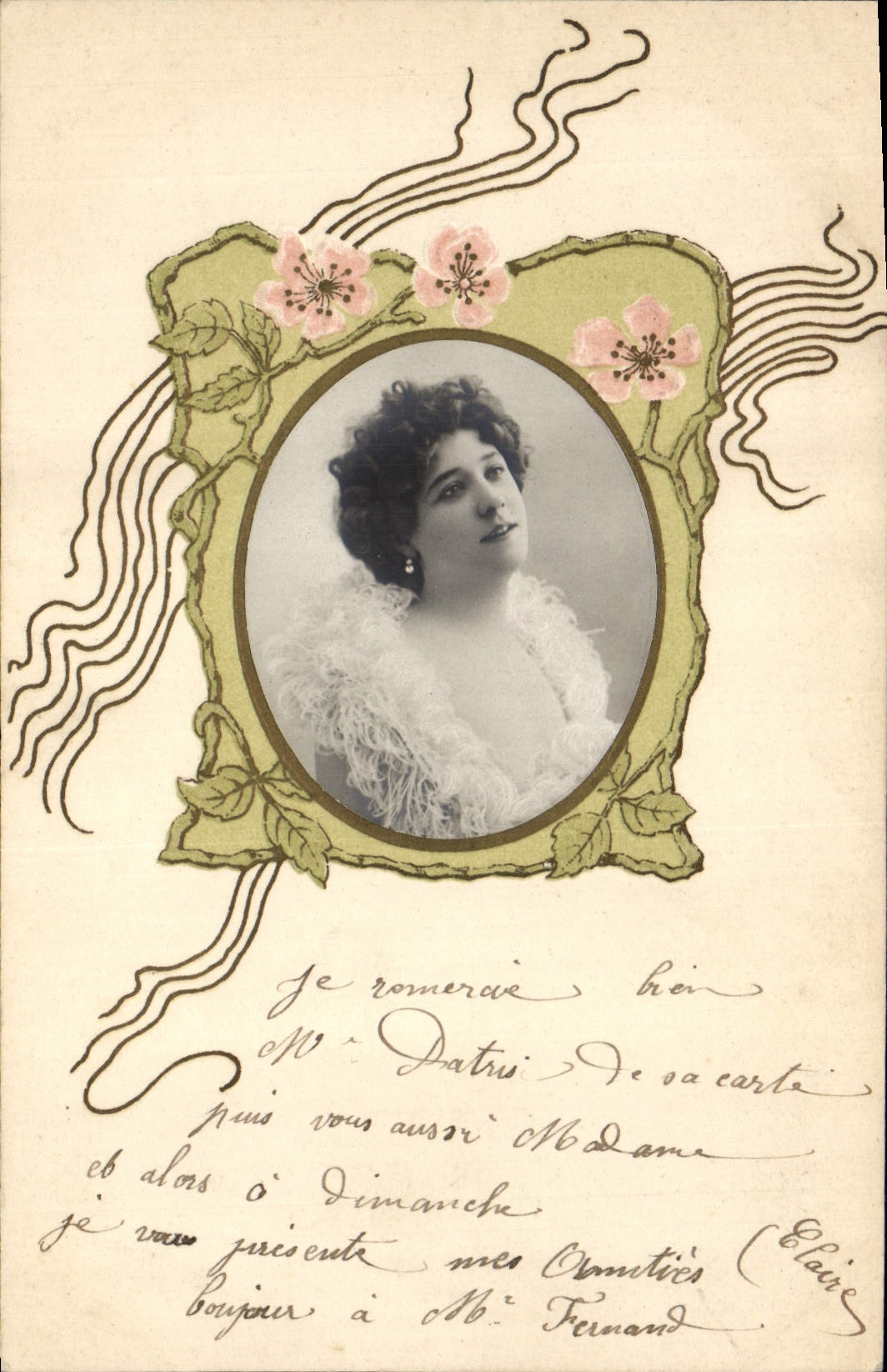 CPA Fantaisie Fleurs Femme
