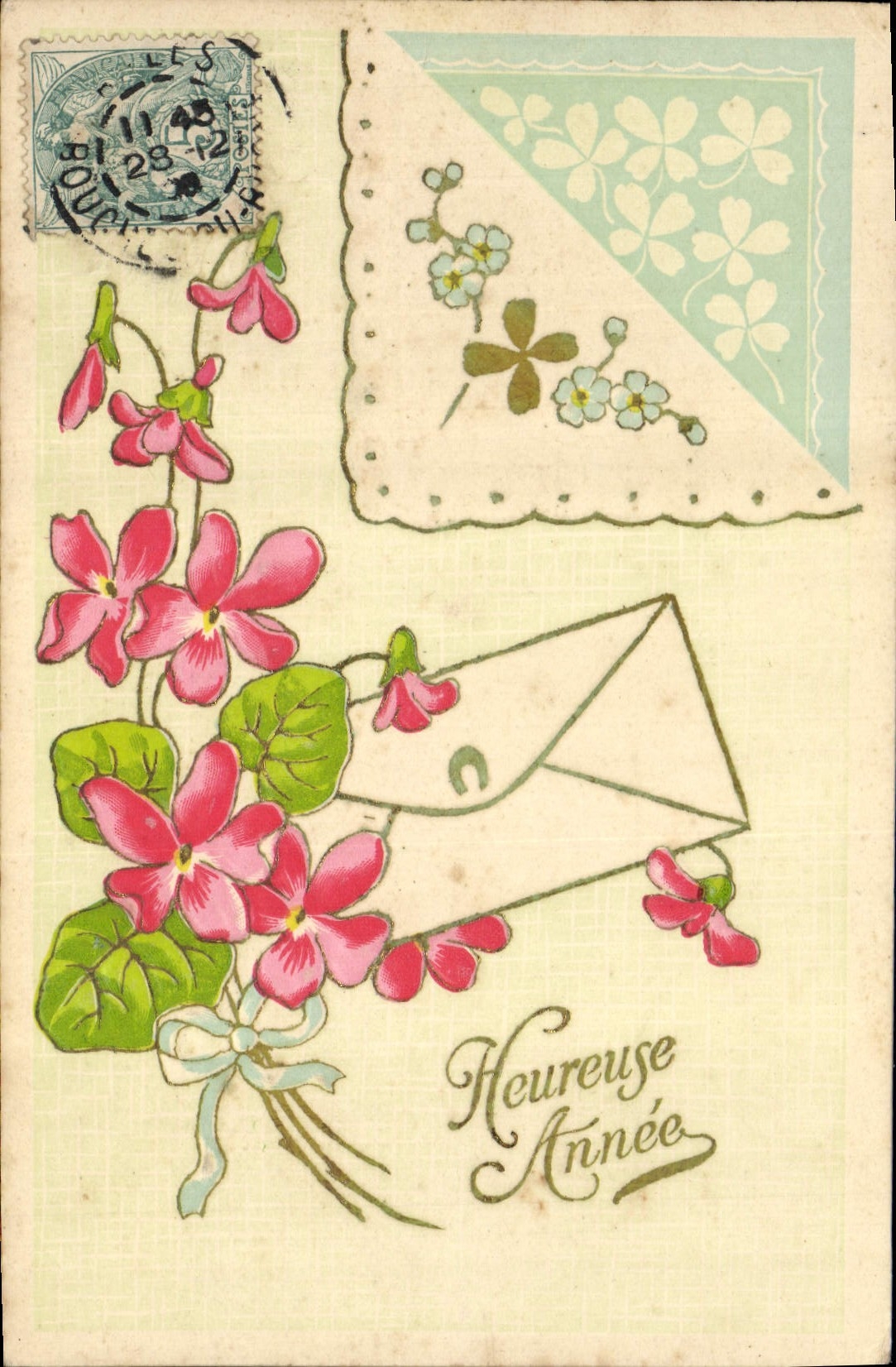 CPA Fantaisie Fleurs Poisso - Recto
