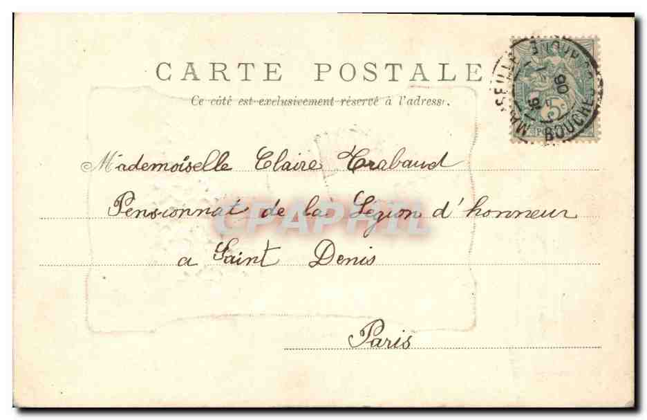 CPA Fantaisie Fleurs  — Verso