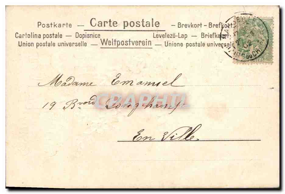 CPA Fantaisie Fleurs  — Verso