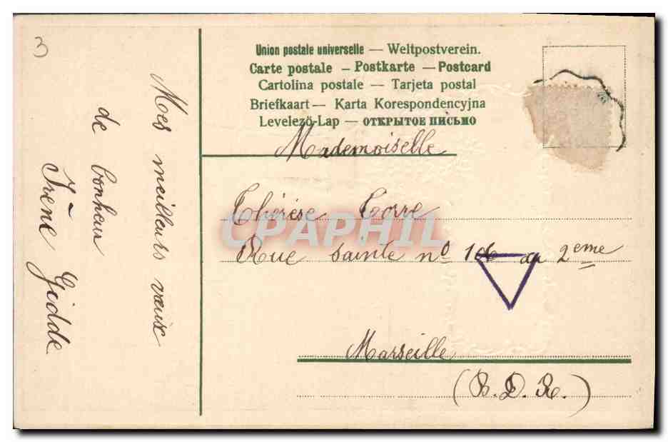 CPA Fantaisie Fleurs  — Rückseite