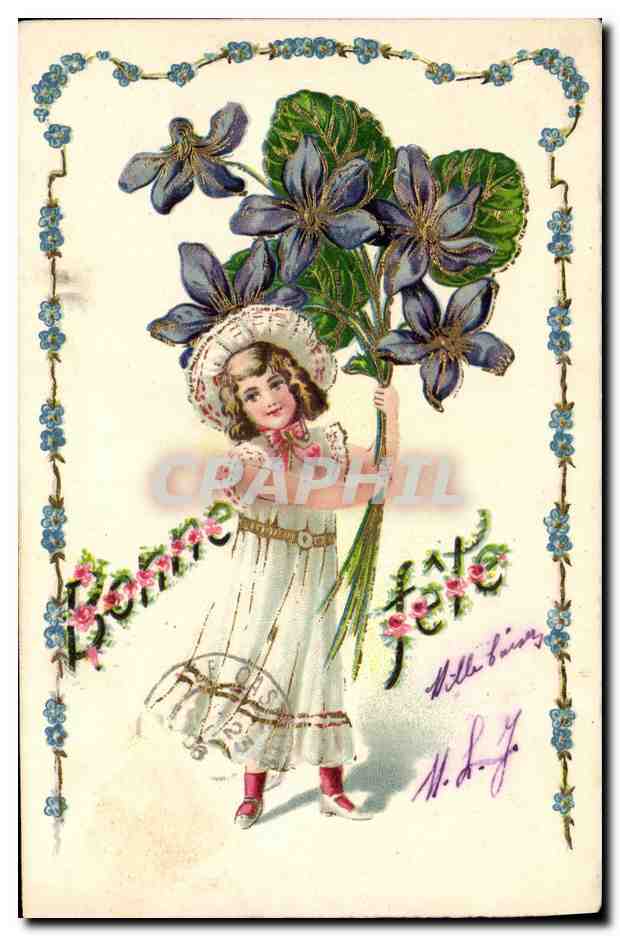 CPA Fantaisie Fleurs Enfant