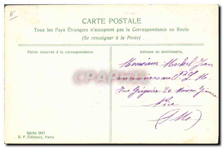 CPA Fantaisie Fleurs Enfant — Verso
