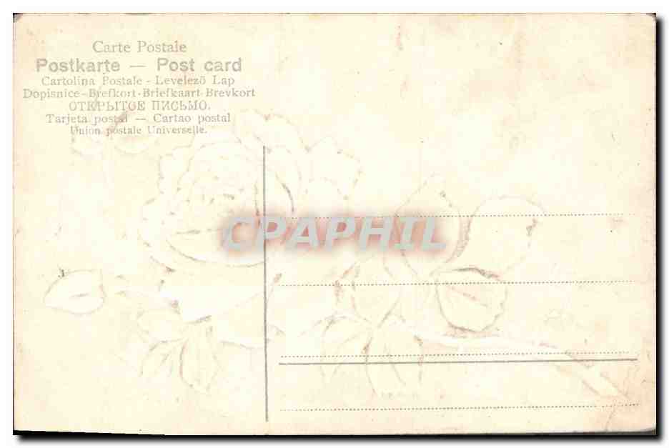 CPA Fantaisie Fleurs  — Back